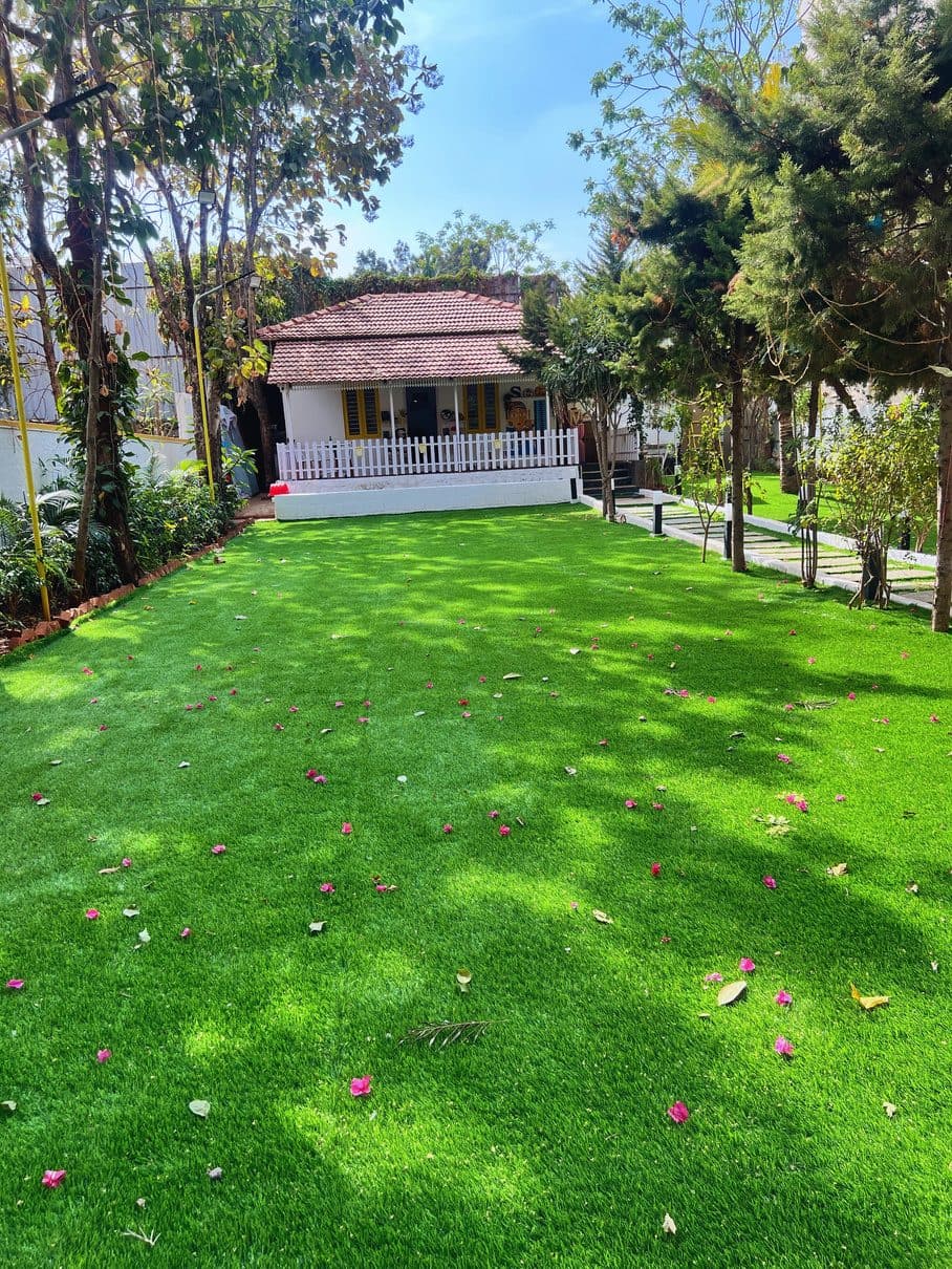 Open lawn facing the main house